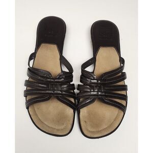 Cole Haan Air Kaitlin Women's Dark Brown Leather Slide Sandals Shoes Size 10AA